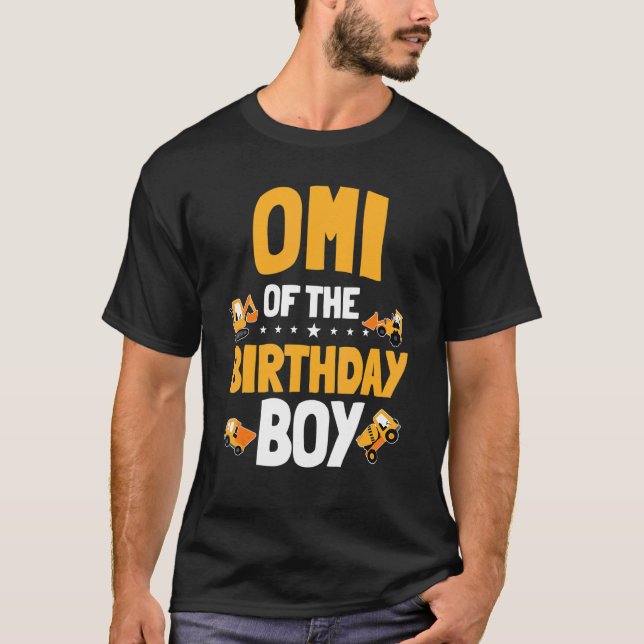 T-shirt Omi De L'Anniversaire Boy Construction Ouvrier Ann (Devant)