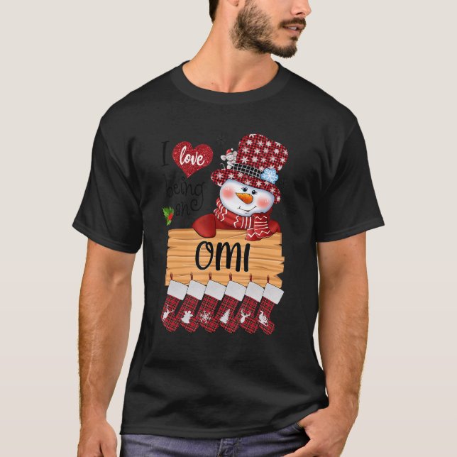 T-shirt Omi Snowman J'Aime Être Un Omi Noël Drôle (Devant)