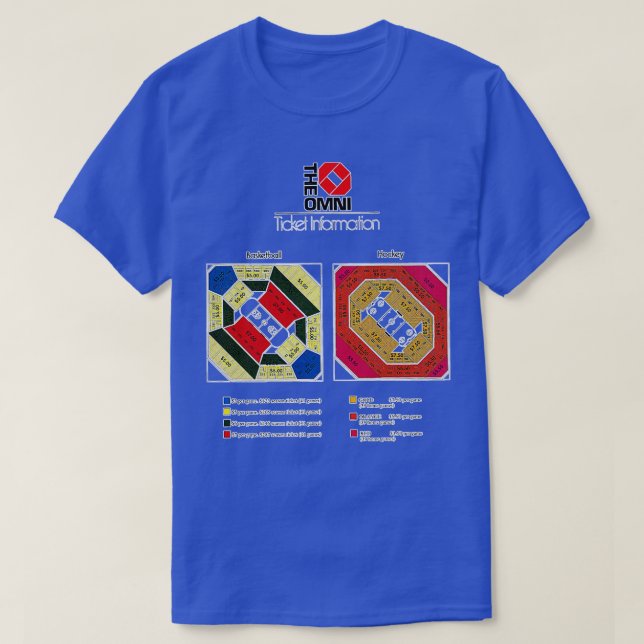 T-shirt Omni Coliseum à Atlanta Seating Chart 3 TShir (Design devant)