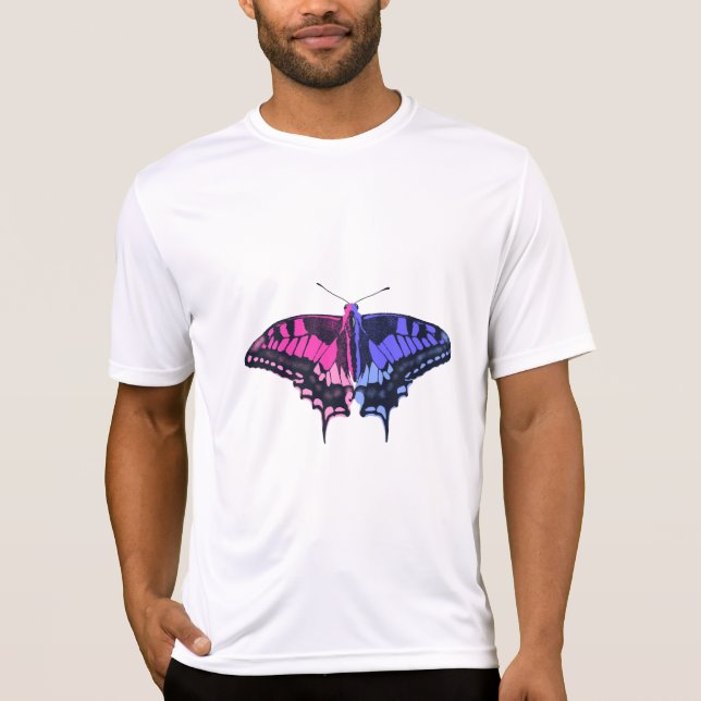 T-shirt Omnisexual Pride Flag Swallowtail Butterfly (Devant)