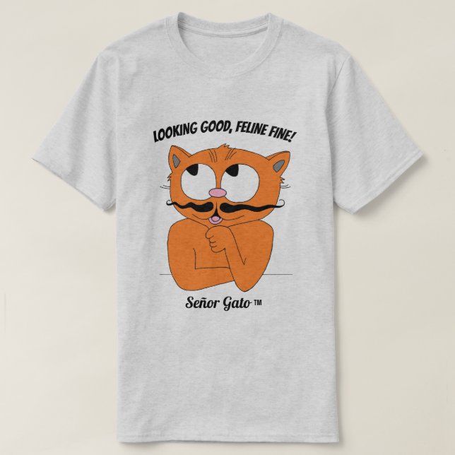 T-shirt "ON A L'AIR BIEN, FELINE FINE !" Amusant jeu de ch (Design devant)