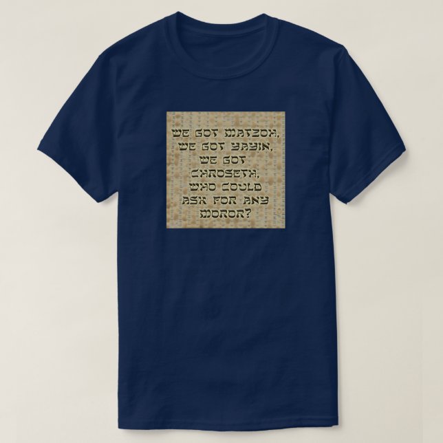 T-shirt On A Matzoh... Tee - shirt (Design devant)