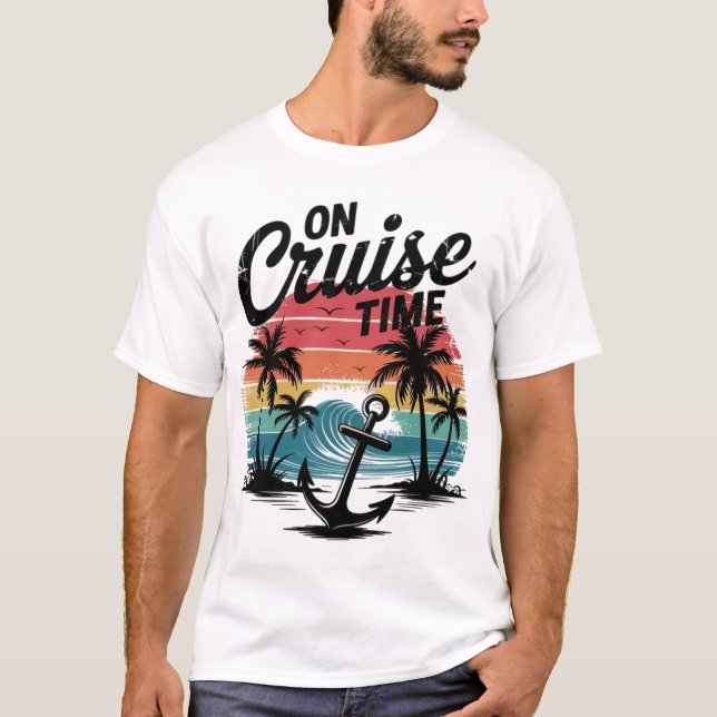 T-shirt On Cruise Time Coconut Tree Summer Vacation  (Devant)