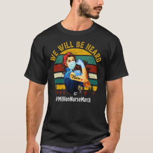 T-shirt On Entendu Un Million D'Infirmières Marche Femmes