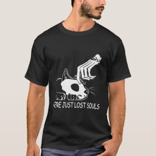 T-shirt On Est Juste Perdus Âmes Crâne Squelette Chat Hall