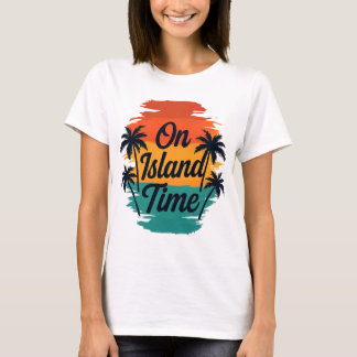 T-shirt On Island Time Tropical Sunset Palm Trees