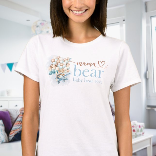 T-shirt On Peut Attendre ! Maman et bébé ours (We Can Bearly Wait Mama Bear T Shirt, Baby Shower)