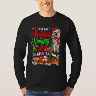 T-shirt On Santa's Naughty  List Xmas Shiba Inu