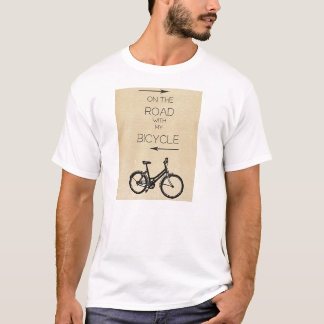 T-shirt On the Road with my bicycle (Devant)