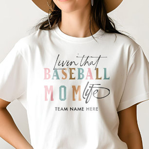 T-shirt ON VIT LA VIE DE BASEBALL MOM équipe nom
