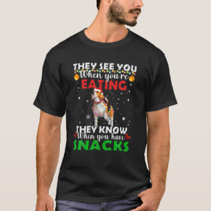 T-shirt On Vous Voit Manger La Beagl Père Noël Reindeer 