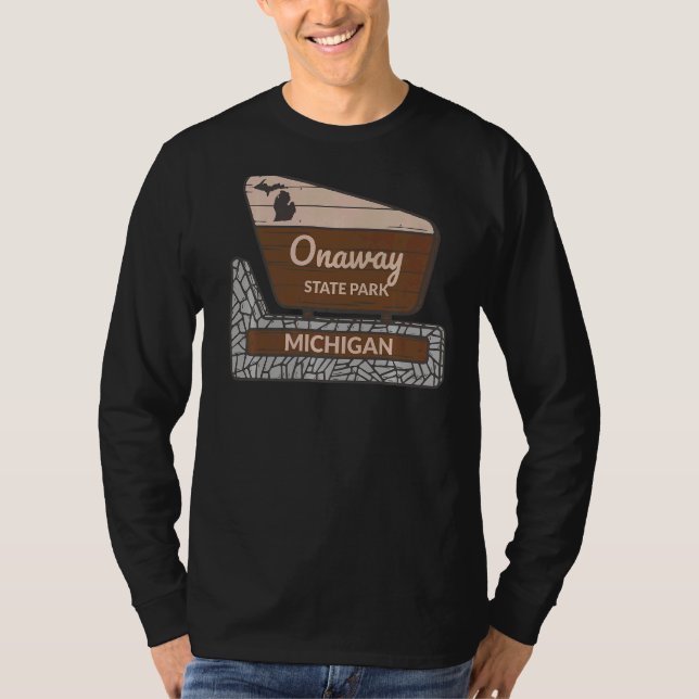T-shirt Onaway State Park Michigan MI Affiche de bienvenue (Devant)