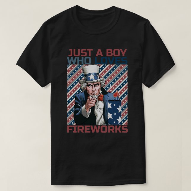 T-shirt Oncle 4 juillet patriotique Sam (Design devant)