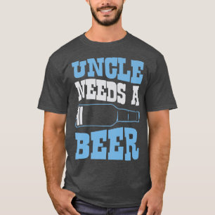 T-shirt Oncle A Besoin D'Une Bière Drôle Icône Batterie Fa