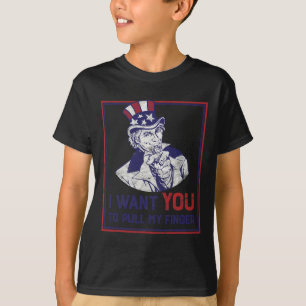 T-shirt Oncle Amusant Sam Je Veux Que Vous Tiriez Mon Doig