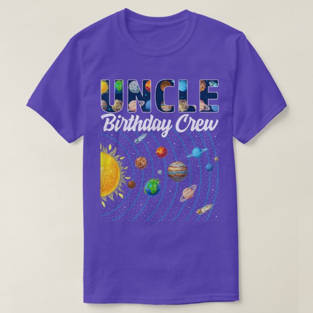 T-shirt Oncle Anniversaire de l'équipage de l'espace extra (Design devant)