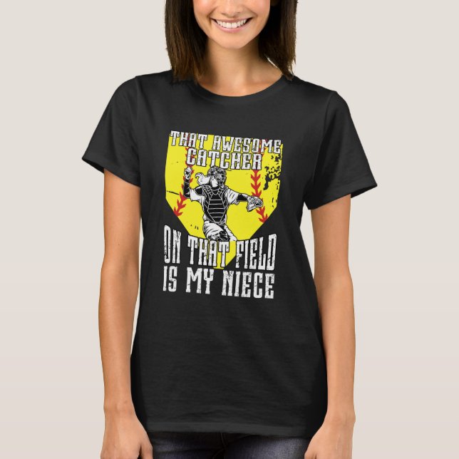 T-shirt Oncle Attrapeur De Softball Oncle Fier D'un Attrap (Devant)