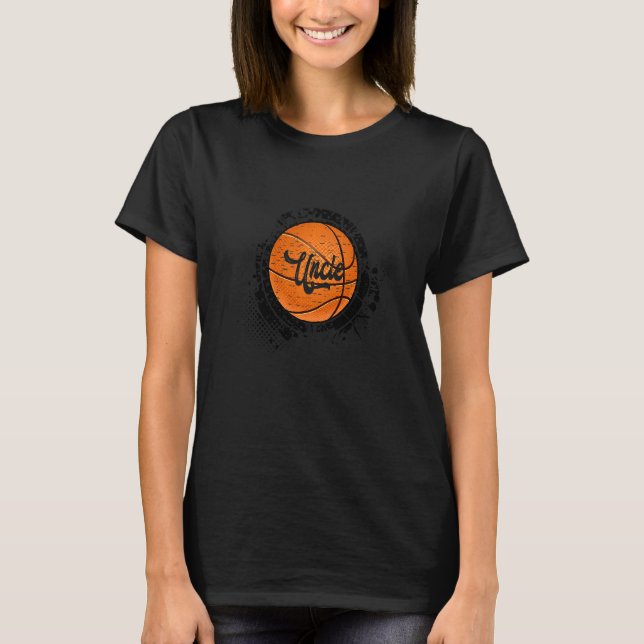 T-shirt Oncle Basket-Ball Vintage Famille de Basket-Ball C (Devant)
