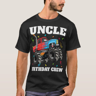 T-shirt Oncle Birthday Crew Monster Truck Thème Anniversai