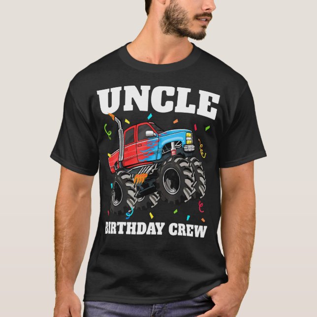 T-shirt Oncle Birthday Crew Monster Truck Thème Anniversai (Devant)