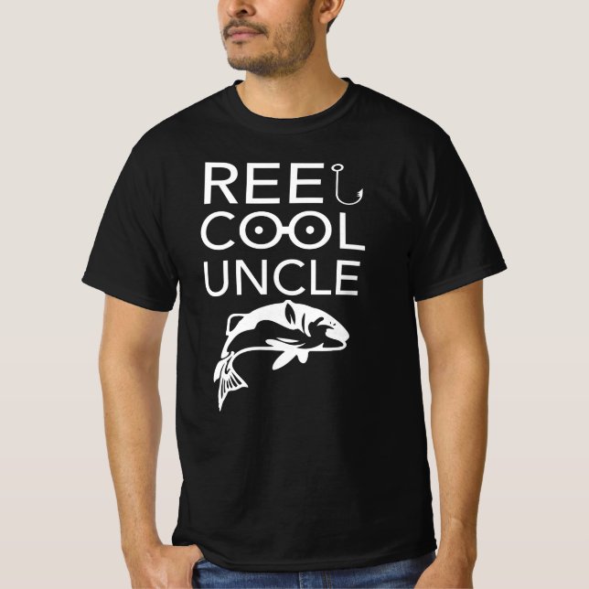 T-shirt Oncle Cool Reel - oncle de pêche Père pas-pas (Devant)