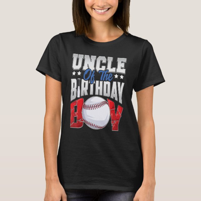 T-shirt Oncle de baseball anniversaire garçon Famille Ball (Devant)