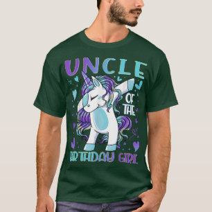 T-shirt Oncle de la fille d'anniversaire Dabbing Unicorne 
