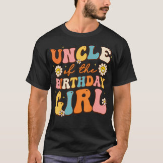 T-shirt Oncle De La Fille D'anniversaire Nièce Groovy Rétr