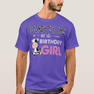 T-shirt Oncle De L'Anniversaire Fille Ferme Vache Oncle in