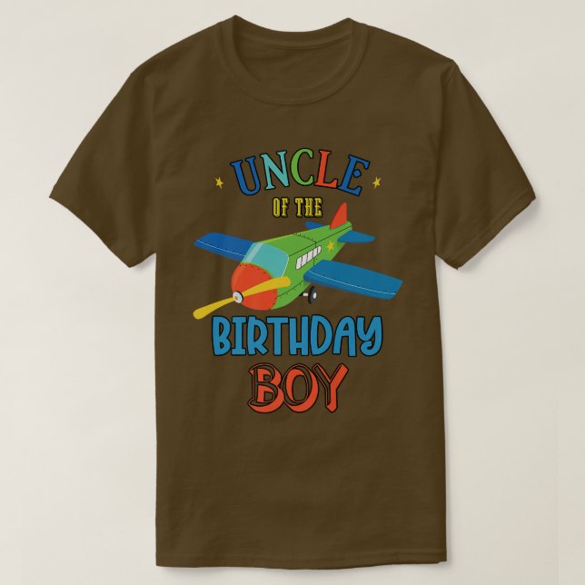 T-shirt Oncle De L'Anniversaire Garçon Avion Thème Corresp (Design devant)