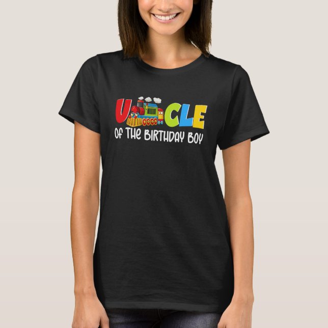 T-shirt Oncle de l'anniversaire garçon Choo Choo Thème de  (Devant)
