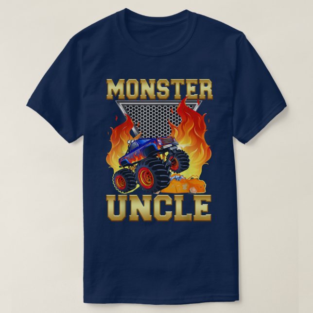 T-shirt Oncle de l'anniversaire garçon Monster Truck Match (Design devant)