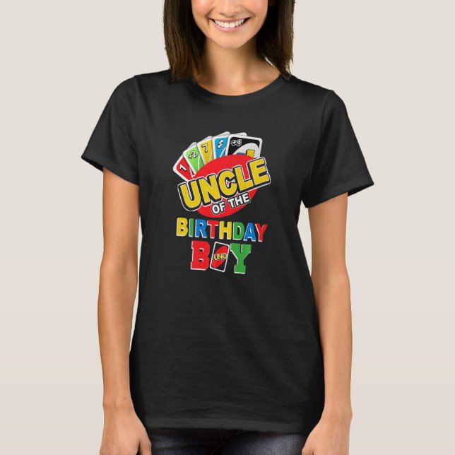 T-shirt Oncle de l'Anniversaire Garçon Uno Papa Papa Papa  (Devant)