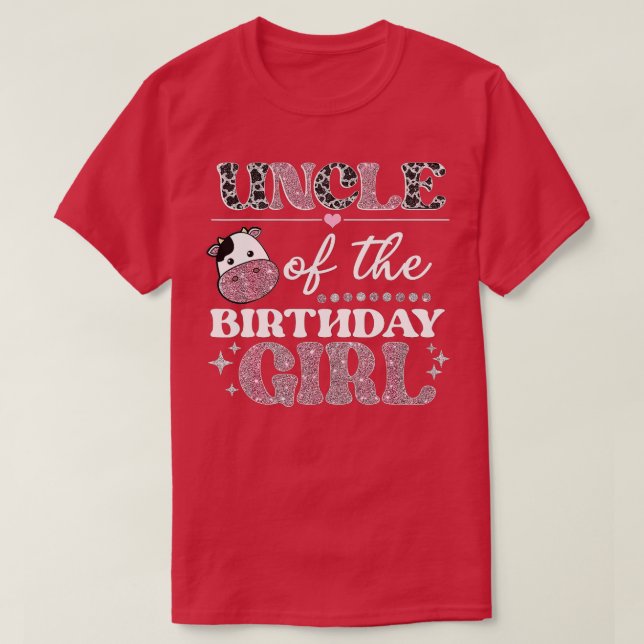 T-shirt Oncle De L'Anniversaire Pour Fille Vache Ferme Ann (Design devant)