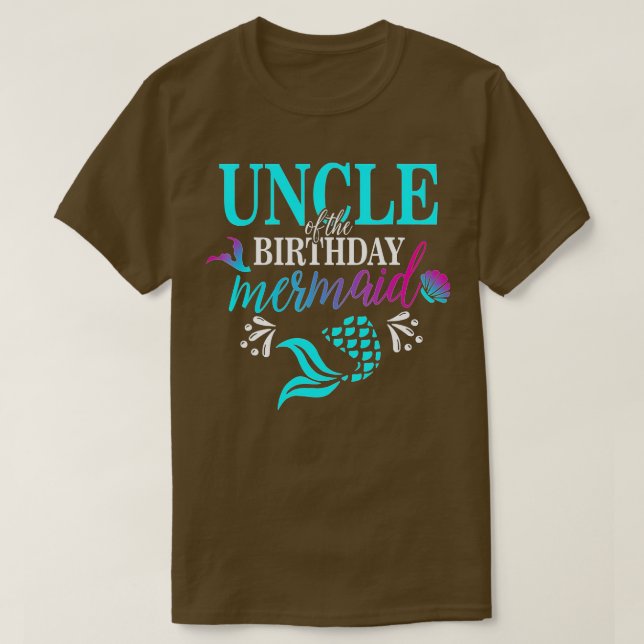 T-shirt Oncle De L'Anniversaire Sirène Correspondant Famil (Design devant)