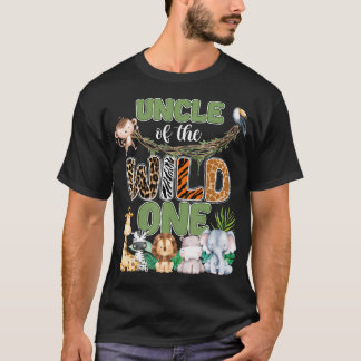 T-shirt Oncle de Wild One 1er Anniversaire Safari Familial