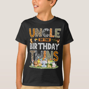 T-shirt Oncle des jumeaux de l'anniversaire Safari jungle