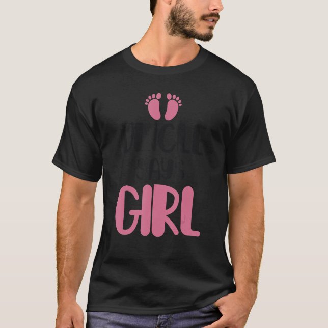T-shirt Oncle Dit Fille Nièce Bébé Genre Révéler Announc (Devant)
