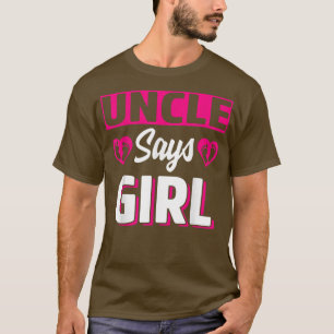 T-shirt Oncle Dit Girl mignonne Genre Revela Team Pink Bab
