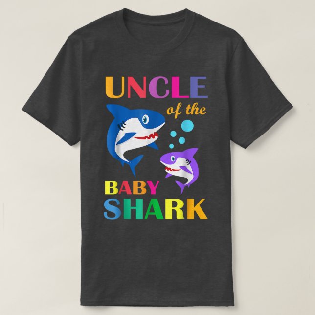 T-shirt Oncle Du Bébé Anniversaire Requin Oncle Requin Chr (Design devant)