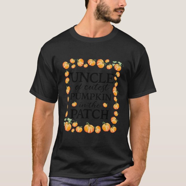 T-shirt Oncle Du Citrouille Le Plus Cutest Dans Le Patch A (Devant)