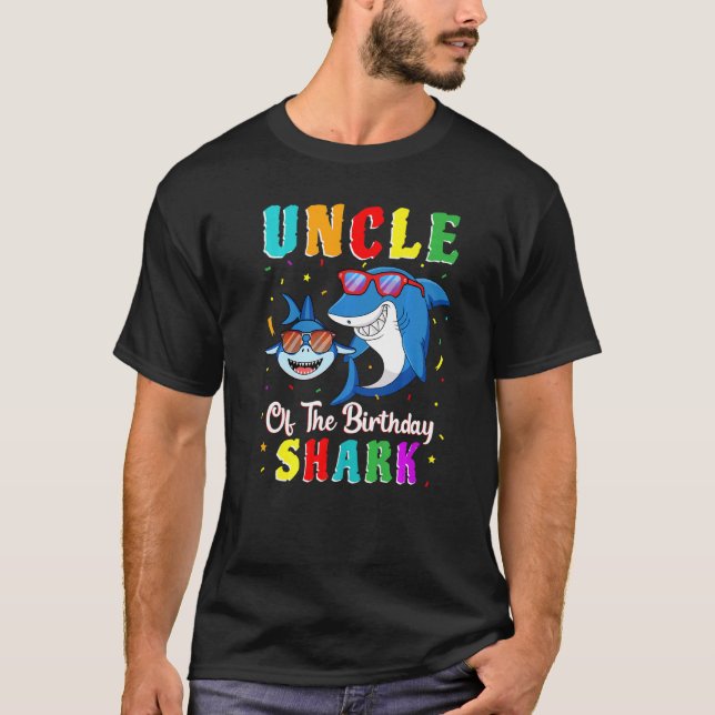 T-shirt Oncle Du Requin Anniversaire Famille Correspondant (Devant)