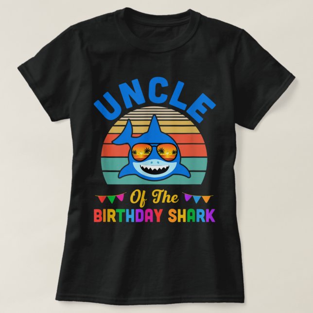 T-shirt Oncle Du Requin Anniversaire Oncle Correspondant F (Design devant)