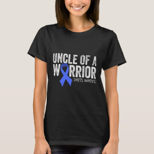 T-shirt Oncle d'un guerrier T1d Kid diabétique Ruban Bleu 