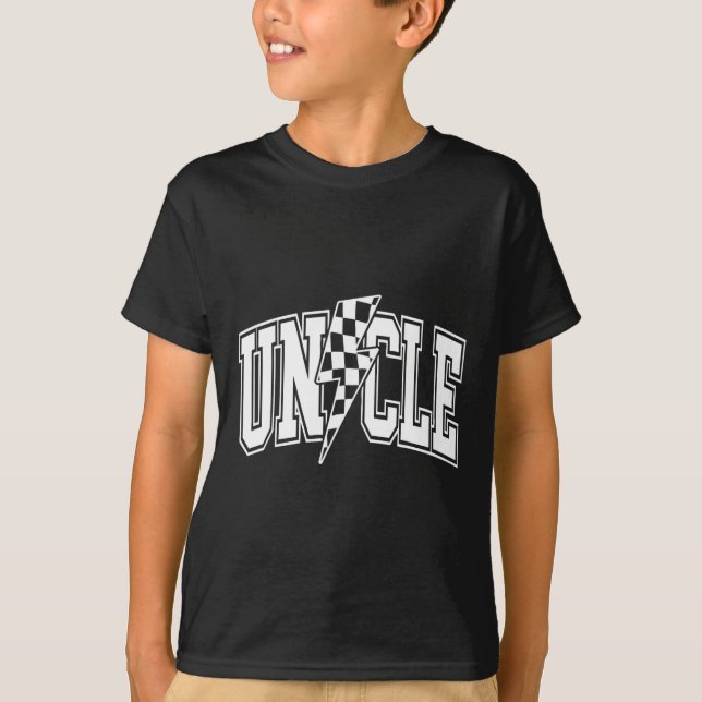 T-shirt Oncle Éclair À damiers Varsity Papa oncle F (Devant)