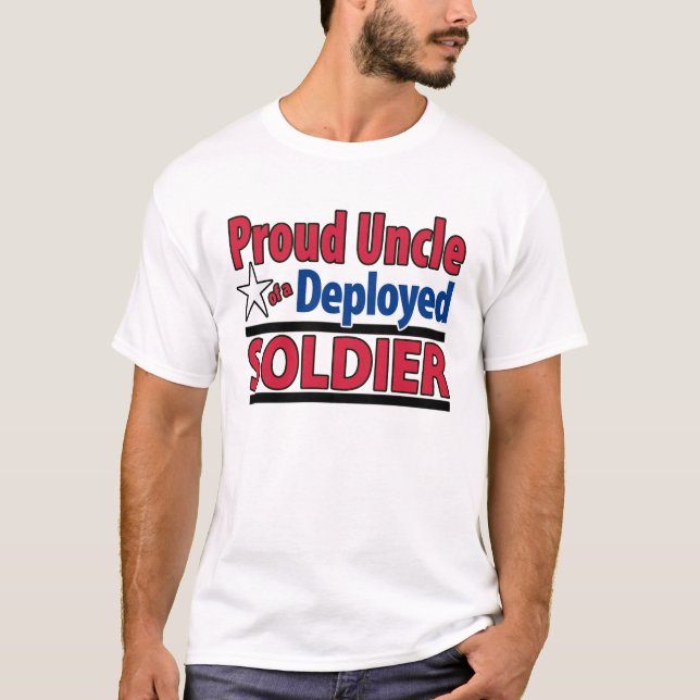 T-shirt Oncle fier d'un soldat déployé avec le nom (Devant)