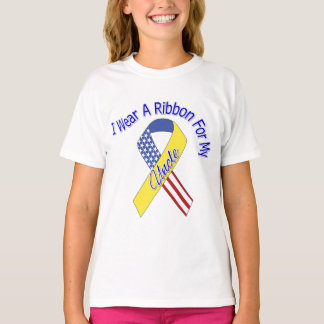T-shirt Oncle - Je Porte Un Ruban Militaire Patriotique