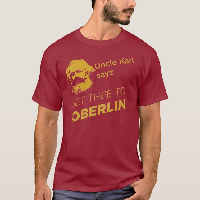 T-shirt Oncle Karl : rouge/obscurité (Devant)