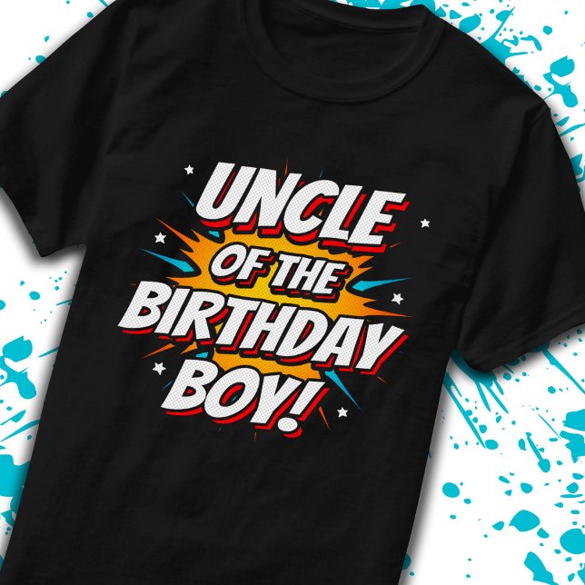 T-shirt Oncle of Birthday Boy Superhero Comics Party (Créateur téléchargé)