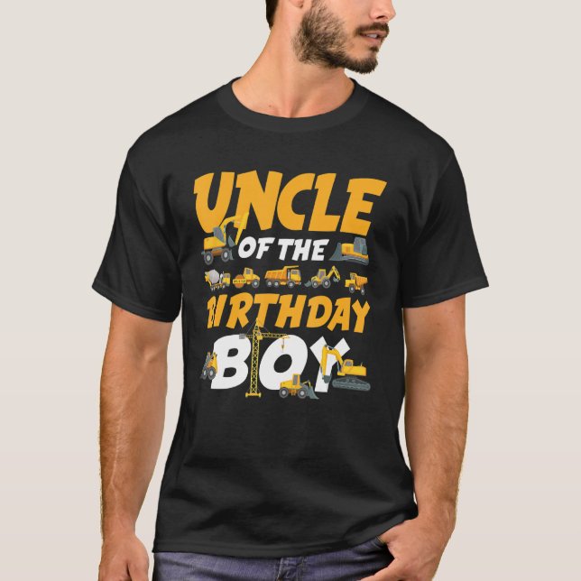 T-shirt Oncle of the Birthday Boy Construction Boy Worker  (Devant)
